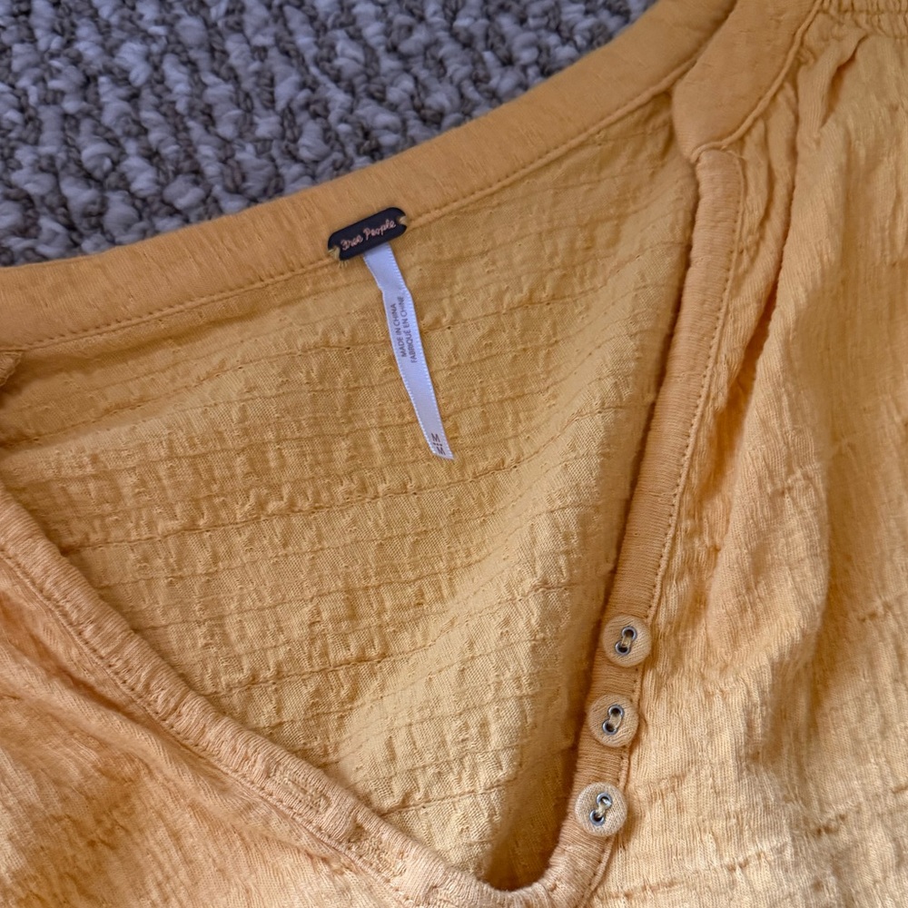 Free People Fever Dream Tee Yellow M - Picture 4 of 6